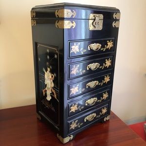 Large Vintage Oriental Jewelry Box